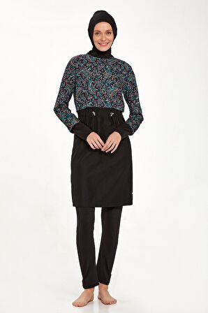 Tam Kapalı Tesettür Mayo Sally 1407 Siyah | XL