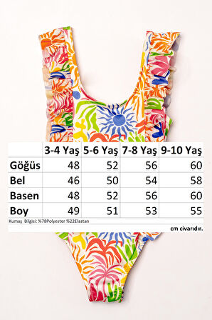 UV Korumalı Askılı Mayo Kız Çocuk Yüzücü Mayo 5569 Turuncu | 7-8 YAŞ