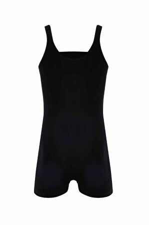 Tulum Askılı Şortlu Kız Çocuk Yüzücü Mayo Helly 5581 Siyah | 5-6 Yaş