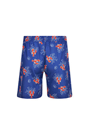 Erkek Deniz Havuz Şortu Desenli Hank S246 Turkuaz | XL