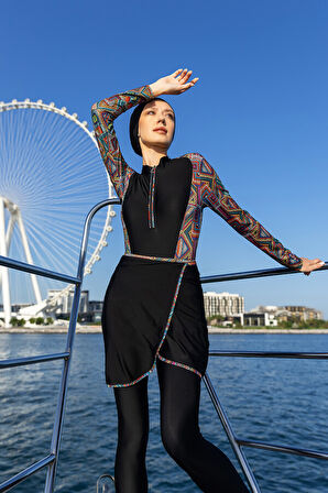 Remsa 3 Farklı Şekilde Giyilebilir Likralı Tesettür Mayo R127 Aybüke | S