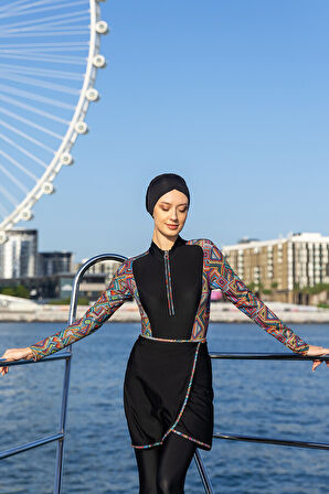 Remsa 3 Farklı Şekilde Giyilebilir Likralı Tesettür Mayo R127 Aybüke | M