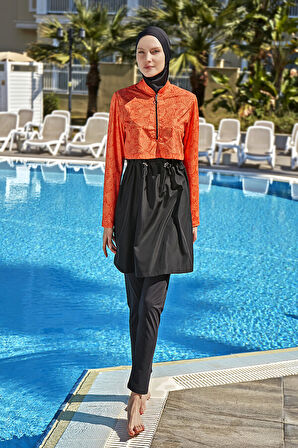 Remsa Önü Kapaklı Tam Kapalı Tesettür Mayo R116 Sahil | L