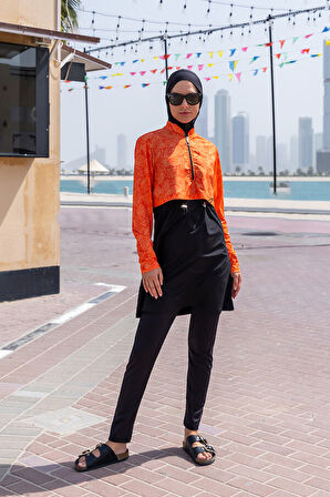 Remsa Önü Kapaklı Tam Kapalı Tesettür Mayo R116 Sahil | L