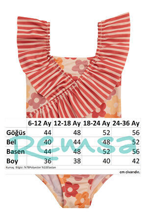 UV Korumalı Askılı Mayo Kız Bebek Yüzücü Mayo 5107 Krem | 18-24 AY