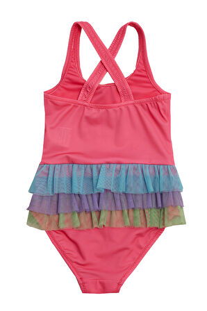 UV Korumalı Askılı Elbise Mayo Kız Çocuk Yüzücü Mayo 5217 Fuşya | 3-4 Yaş