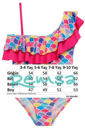 UV Korumalı Askılı Mayo Kız Çocuk Yüzücü Mayo 5220 Pembe03 | 5-6 Yaş