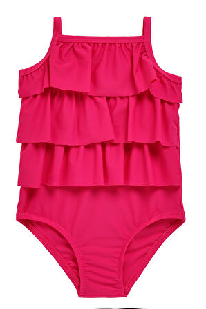UV Korumalı Askılı Mayo Kız Bebek Yüzücü Mayo 5108 Pembe | 24-36 AY