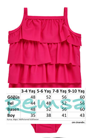 UV Korumalı Askılı Mayo Kız Bebek Yüzücü Mayo 5108 Pembe | 24-36 AY