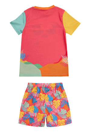 UV Korumalı Şort Kısa Kollu Çocuk Deniz Havuz Mayosu 5237 Mercan | 9-10 YAŞ