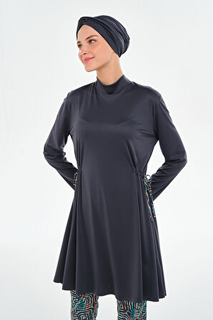 Bol Paça Likralı Tam Kapalı Tesettür Mayo 3125 Antrasit | L