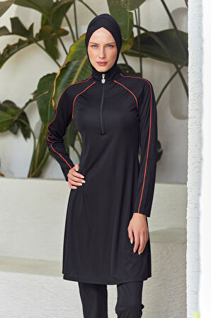 Reglan Kol Likralı Tam Kapalı Tesettür Mayo 3129 Siyah06 | XL