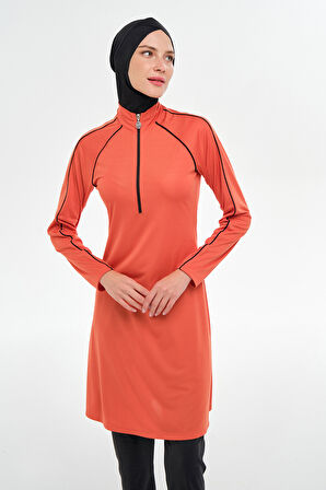 Reglan Kol Likralı Tam Kapalı Tesettür Mayo 3129 Tarçın | L