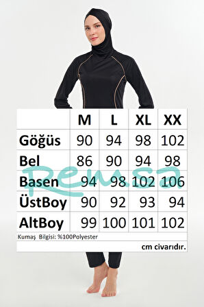 Reglan Kol Likralı Tam Kapalı Tesettür Mayo 3130 Siyah07 | XL