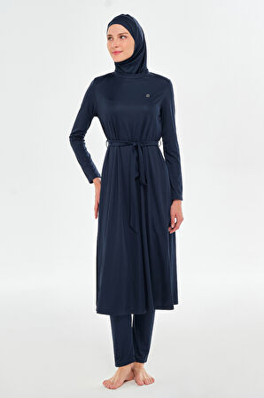 Tam Boy Likralı Tam Kapalı Uzun Tesettür Mayo 3133 Koyu Lacivert04 | XL