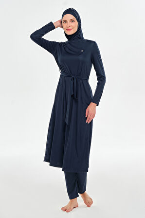 Tam Boy Likralı Tam Kapalı Uzun Tesettür Mayo 3133 Koyu Lacivert04 | XL