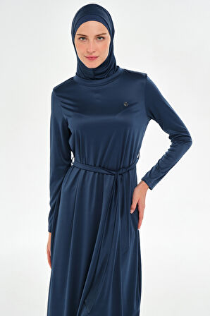 Tam Boy Likralı Tam Kapalı Uzun Tesettür Mayo 3133 Açık Lacivert03 | L