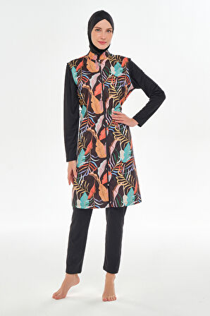 Tam Kapalı Tesettür Mayo 3302 Siyah | XXL