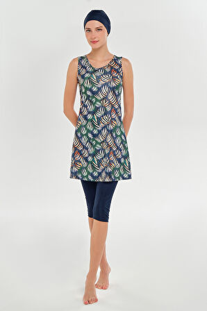 Sıfır Kol Yarı Kapalı Mayo 3607 Koyu Lacivert | XXL