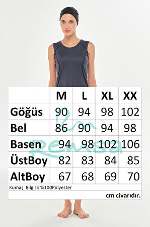 Sıfır Kol Yarı Kapalı Mayo 3610 Antrasit | L