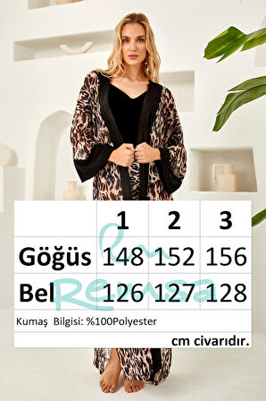 Mayo Üzerine Tek Pareo Kimono 4824 Leopar Siyah01 | 2
