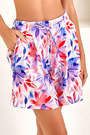 UV Korumalı Kadın Havuz Deniz Şort Mayo 4411 Beyaz | S