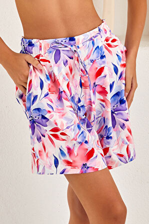 UV Korumalı Kadın Havuz Deniz Şort Mayo 4411 Beyaz | L