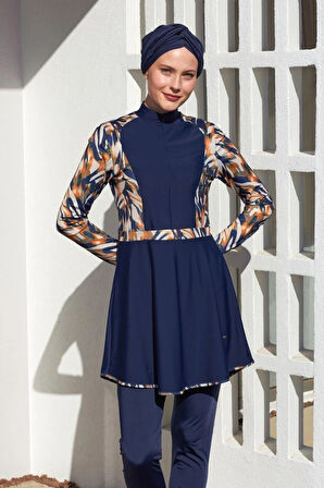 Adasea  251103 Este Lacivert Tam Boy Tasarım Tesettür Mayo