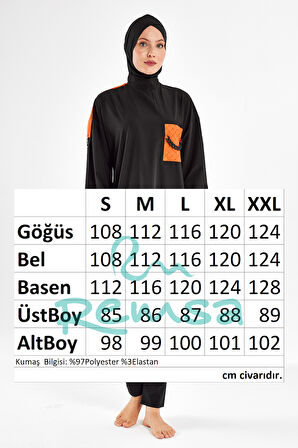 Spor Likra Tam Kapalı Tesettür Mayo 1201 Siyah12 | L
