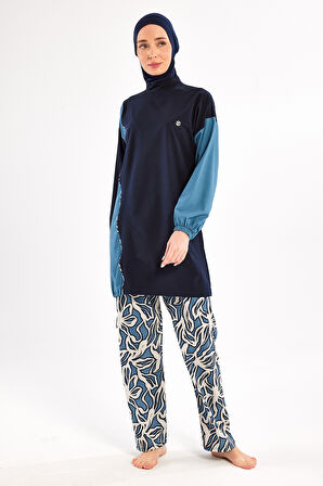 Spor Likra Tam Kapalı Tesettür Mayo 1219 Lacivert02 | XL