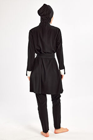 Spor Likra Tam Kapalı Tesettür Mayo 1221 Siyah14 | XXL