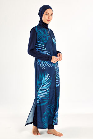 Uzun Tam Boy Tam Kapalı Tesettür Mayo 1307 Lacivert | M
