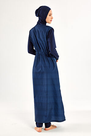Uzun Tam Boy Tam Kapalı Tesettür Mayo 1307 Lacivert | M
