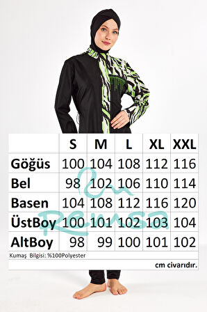 Tam Kapalı Tesettür Mayo 1406 Siyah02 | XL