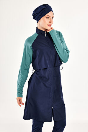Reglan Kol Tam Kapalı Tesettür Mayo Debbıe 1405 Lacivert01 | M