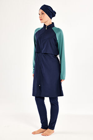 Reglan Kol Tam Kapalı Tesettür Mayo Debbıe 1405 Lacivert01 | L