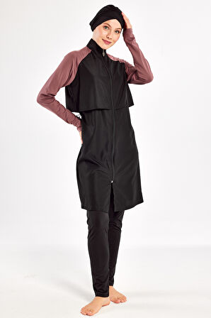 Reglan Kol Tam Kapalı Tesettür Mayo Debbıe 1405 Kiremit | XL