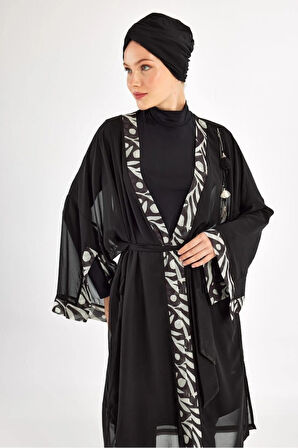 Adasea 251131 Siyah  Pareolu Tam Boy Tasarım Tesettür Mayo