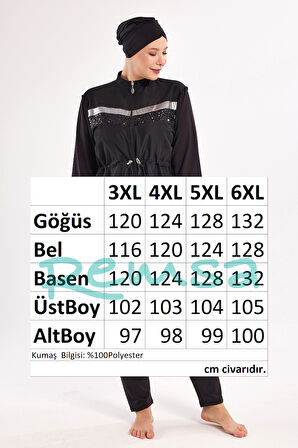 Büyük Beden Tam Kapalı Tesettür Mayo 1802 Siyah04 | 5XL