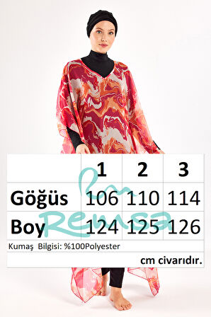 UV Korumalı Mayo Üzerine Tek Pareo Kaftan 1704 Fuşya | 2