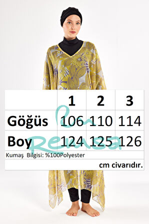 UV Korumalı Mayo Üzerine Tek Pareo Kaftan 1705 Sarı | 2