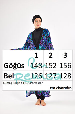UV Korumalı Mayo Üzerine Tek Pareo Kimono 1711 Mor | 1