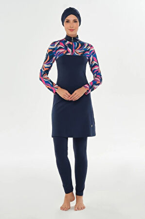 Maresiva 252107 Zelle Lacivert Tam Boy Tesettür Mayo