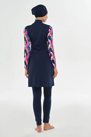 Maresiva 252107 Zelle Lacivert Tam Boy Tesettür Mayo