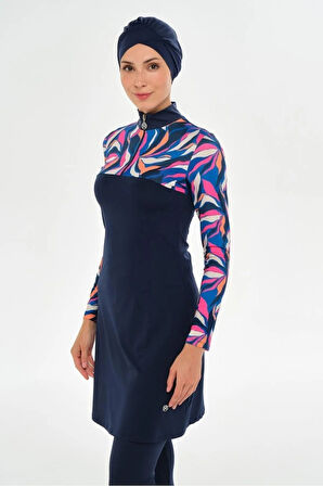 Maresiva 252107 Zelle Lacivert Tam Boy Tesettür Mayo