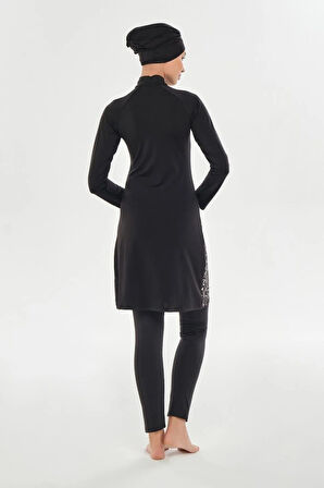 Maresiva 252108 Nature Siyah Tam Boy Tasarım Tesettür Mayo