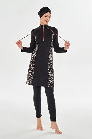 Maresiva 252108 Nature Siyah Tam Boy Tasarım Tesettür Mayo