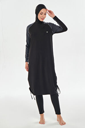 Uzun Tam Boy Tam Kapalı Tesettür Mayo 2116 Siyah | S