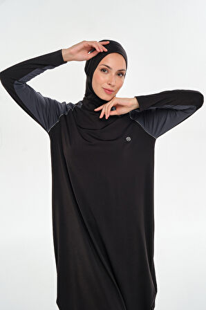Uzun Tam Boy Tam Kapalı Tesettür Mayo 2116 Siyah | S