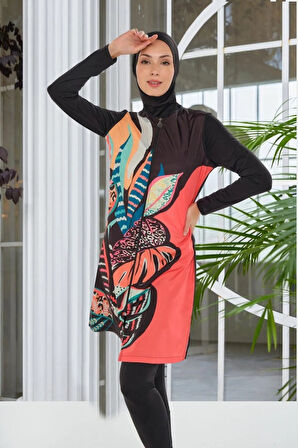 Maresiva 252302 Nina Siyah Tam Boy Tasarım Tesettür Mayo